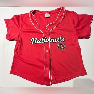 Nationals Women's Red Button-Up Jersey